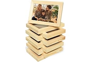 Arts and Crafts Frames: 10-Pack Unfinished Wood Photo Frames for DIY Projects and Personalized Decor