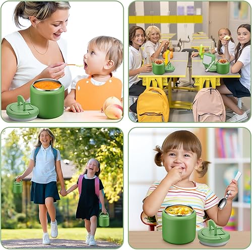 Miniatura 7 de Itslife Termo para sopa para alimentos calientes para niños de 25.5oz con tapa de hebilla, tarro de alimentos calientes de boca ancha, termo al