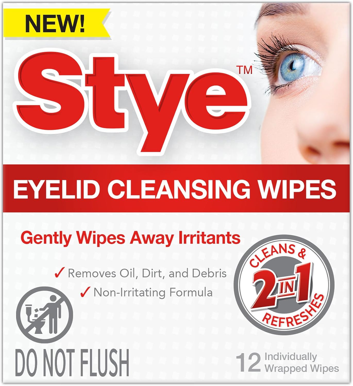 Stye Eyelid Cleansing Wipes, Hypoallergenic Eyelid Cleanser, Individually Wrapped Face Wipes, 12 Ct, 1 Pack Stye Eyelid Cleansing Wipes, Hypoallergenic Eyelid Cleanser, Individually Wrapped Face Wipes, 12 Ct, 1 Pack