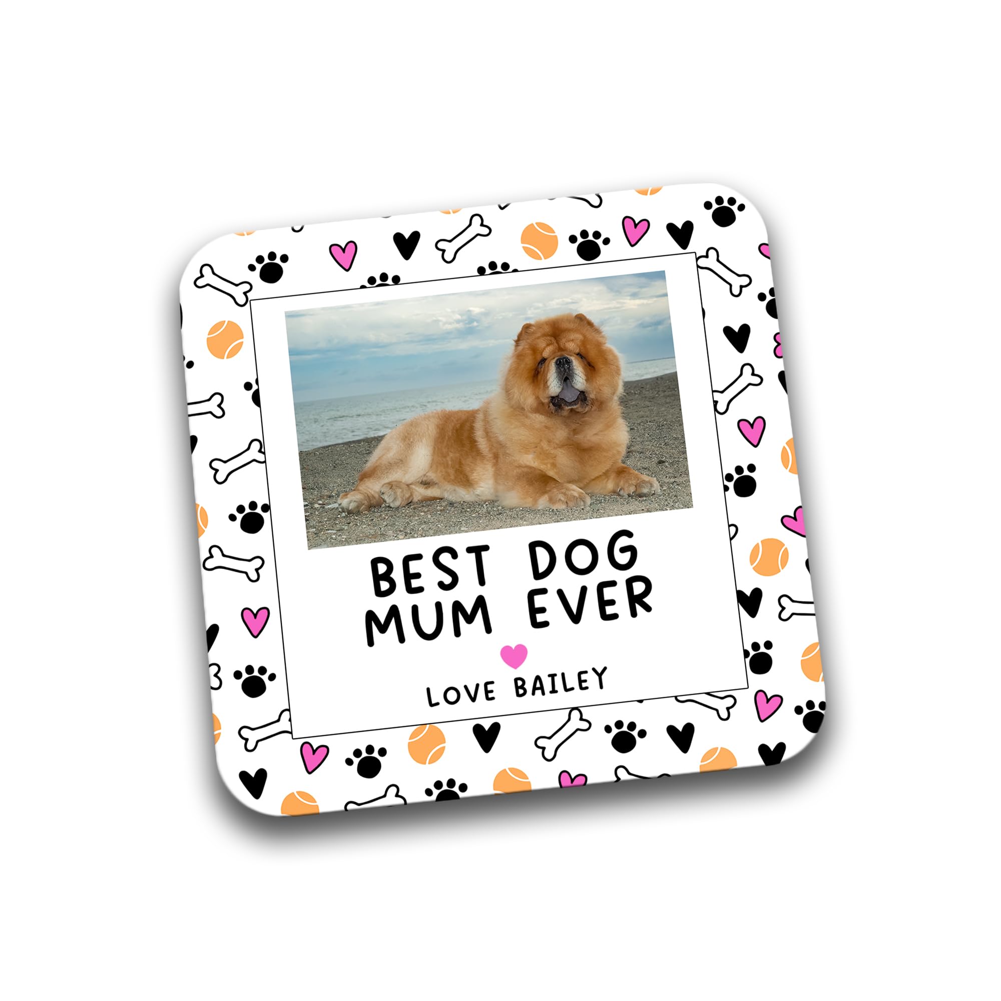 Rib Ticklerz - Personalised Photo Coaster - Funny Gifts From The Dog - Dog Mum Gifts - Mother's Day - Best Dog Mum Ever - Dog Mum Present - Birthday Gift - DC147