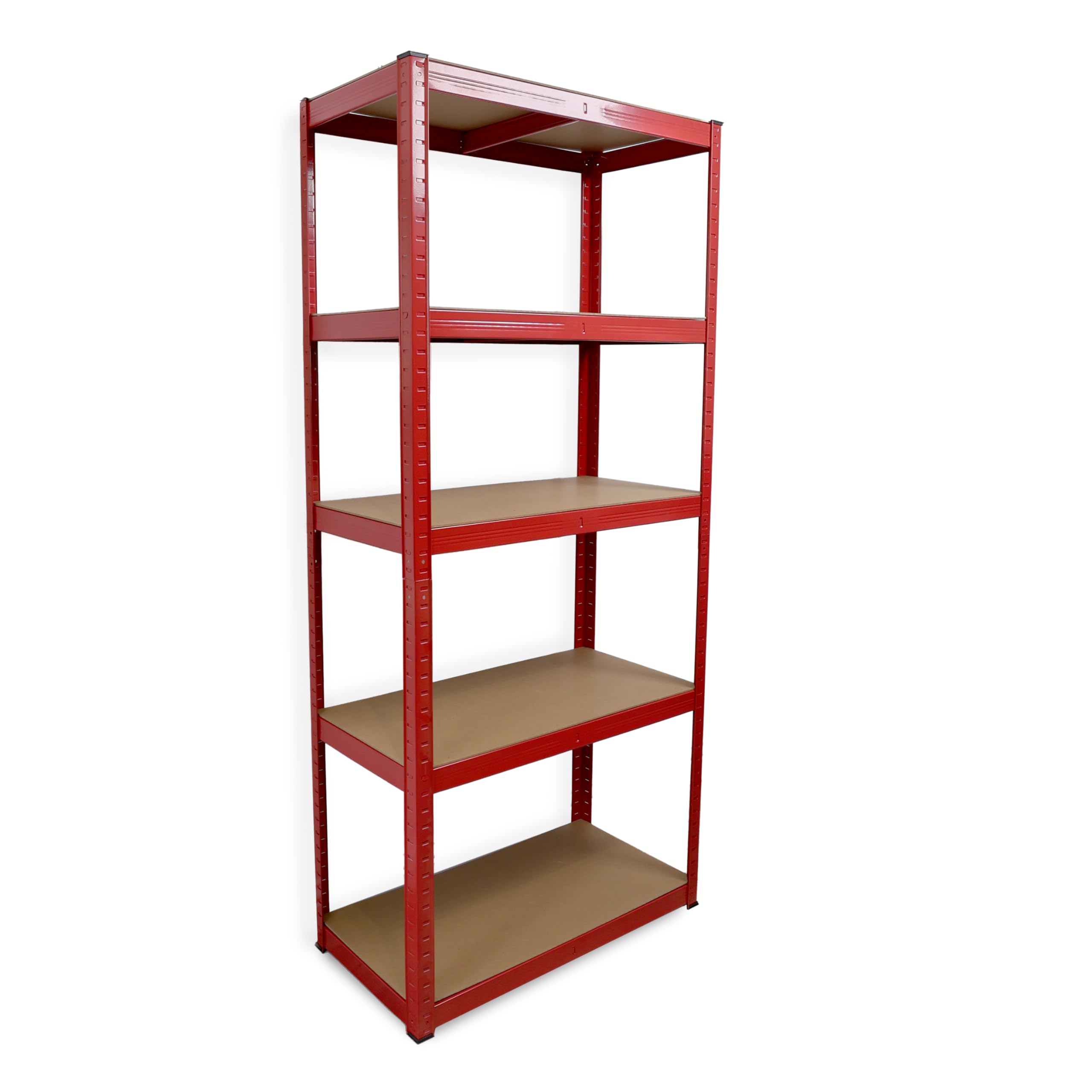 DIVCHI 5 Tier Storage Rack Heavy Duty Shelving Aluminium Garage Shelves Heavy Duty Shed Storage Racking Shelf For Warehouse Workshop & Office (Red, Pack of 1)