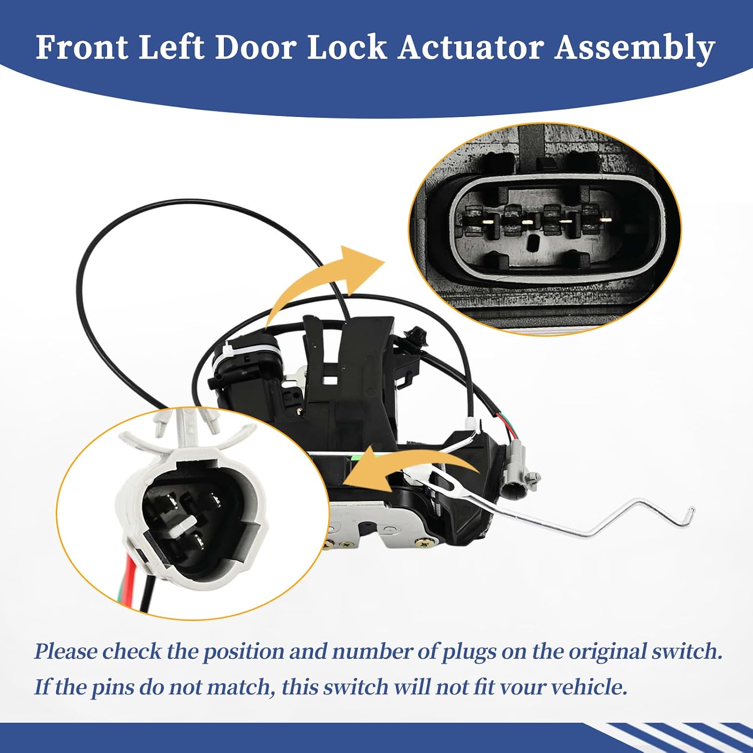 69040-0C010 Front Left Door Lock Actuator Assembly Compatible with Toyota Tundra 2000-2006 Replace 690400C010 Driver Side Power Door Latch Actuator Motor (Not for Full Cab)