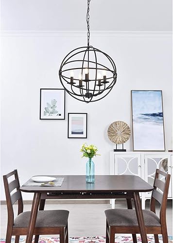 Miniatura 6 de Elegant Lighting Living District Octavia 5 - Colgante marrón oscuro claro