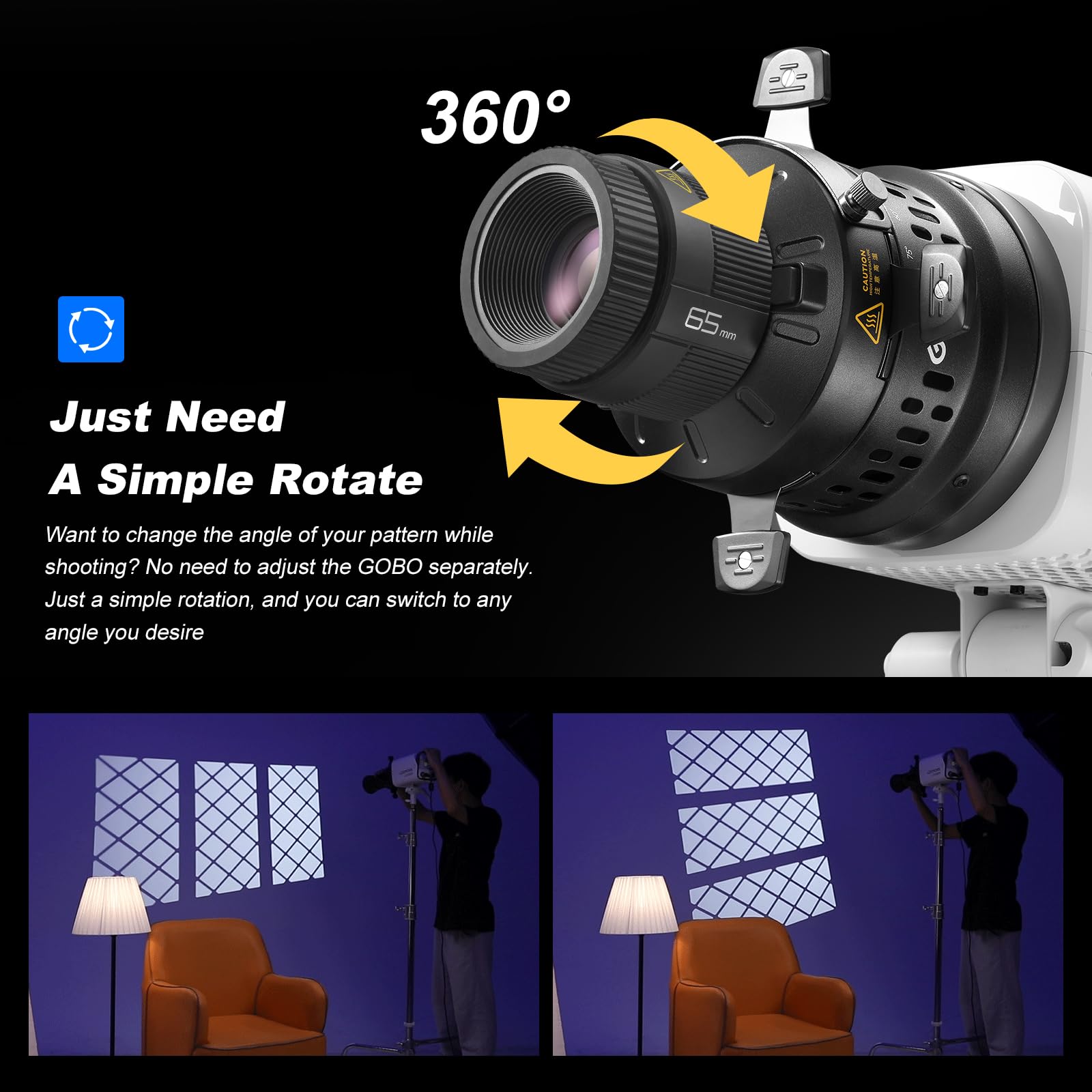 GODOX BP-SE - Projecteur LED Bowens Mount Snoot Spotlight GOBO (BP-SE65)