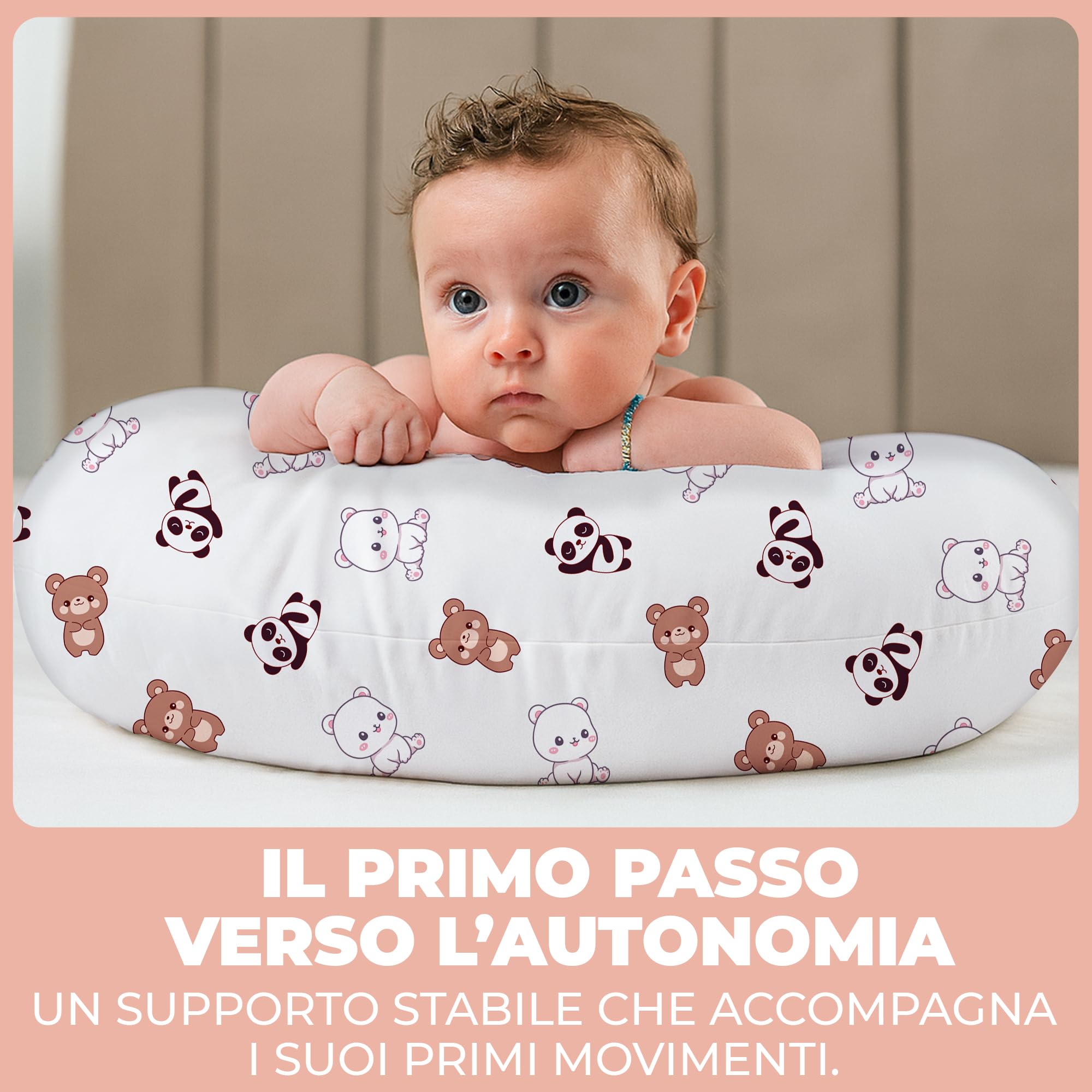 Cuscino Allattamento e Gravidanza Ciambella Allattamento Neonato con Federa in 100% Cotone e Morbido Riempimento Supporto Ergonomico alla Schiena Idea Regalo per Neo Mamme Accessorio Premaman Lavabile
