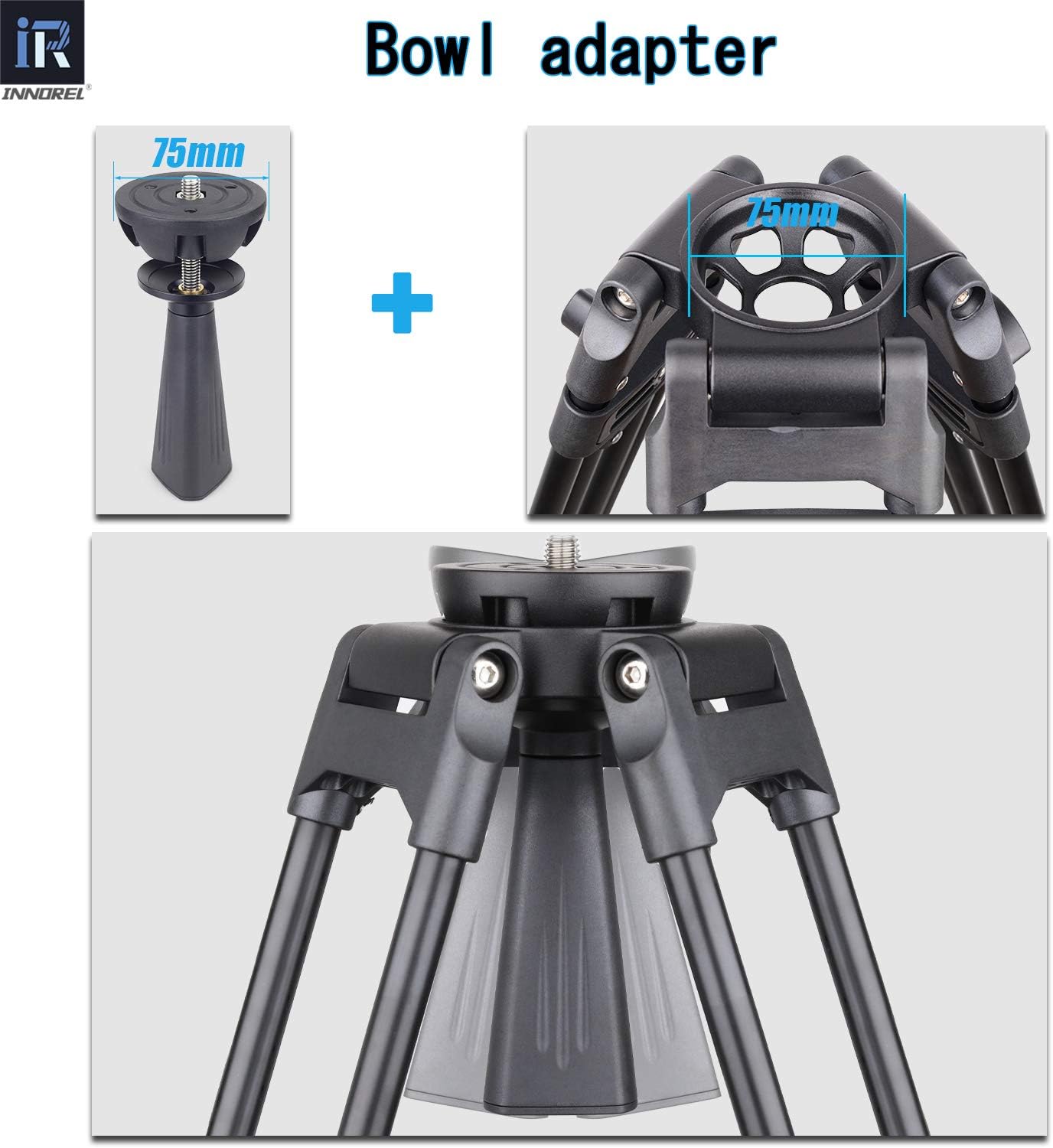 Lоwеѕt Prісе Professional Video Tripod Kit-INNOREL VT80 Aluminum Camera Tripod with F80 Fluid Video Head and 75mm Bowl Adapter for Digital DSLR Camcorder DV, 185cm/72.8in Max Height, 26.5lb/12kg Max Load