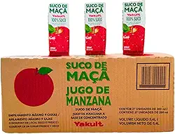 Caixa Fechada Suco de Maçã Yakult 200ml 27 Unidades