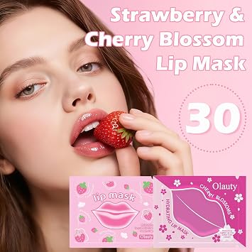30 Pairs Collagen Lip Mask, Moisturizing Lip Mask Skincare Pink Pads