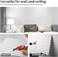 Vista 32 de Art3d Panel de pared de listones, panel texturizado acanalado 3D 12-Azulejos 19.7 x 19.7 pulgadas. - Nogal