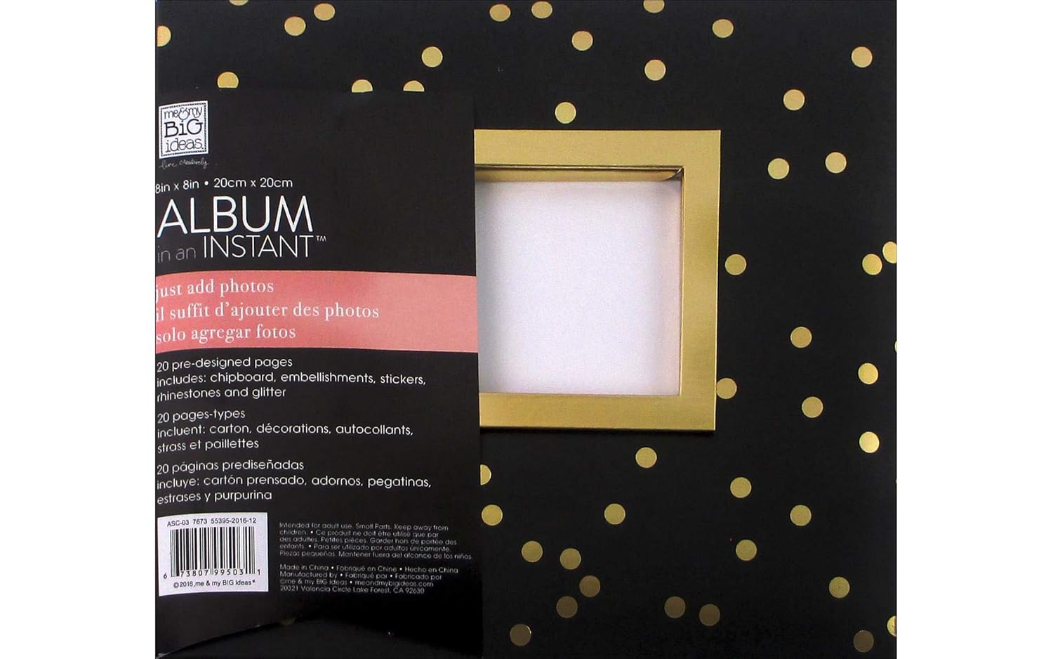 NEW! Me & My Big Ideas Album In An Instant 8""X8""Gold Leaf Amazon