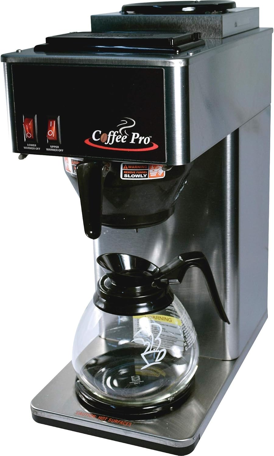 Coffee Pro CP2B 2-Burner Coffeemaker, 2 Decanters, 10"x12"x22",Stainless ST