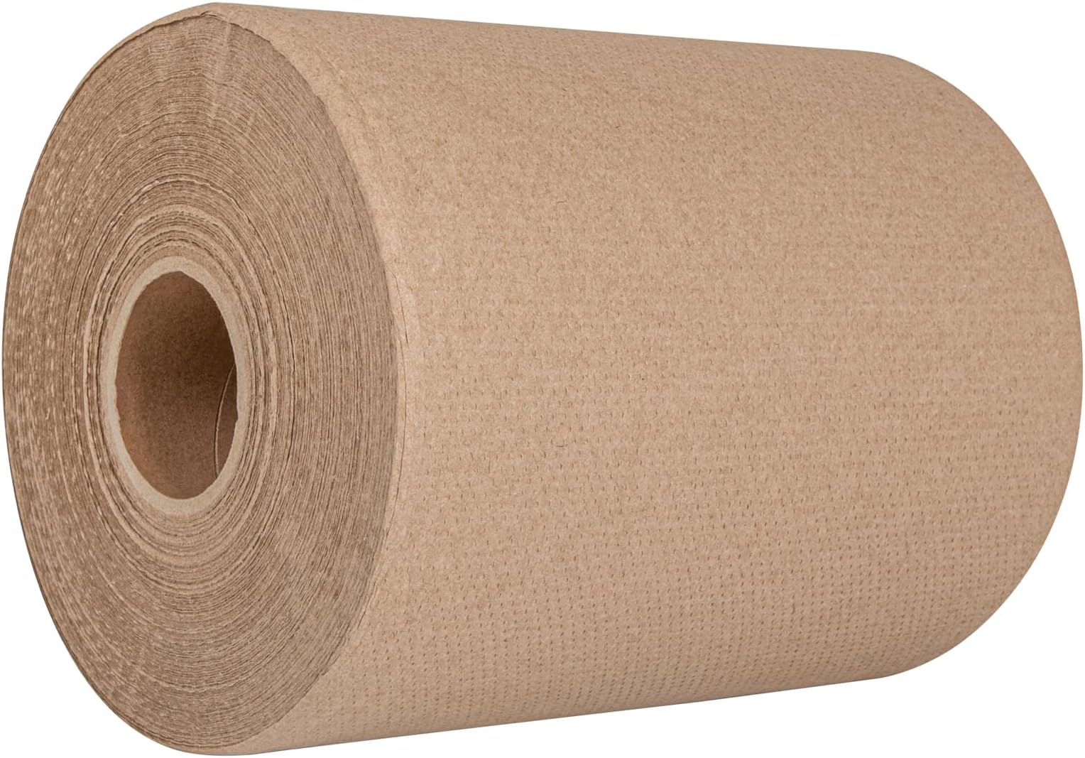 Paper Towel Rolls 600' x 12 Rolls Long Paper Towels 8" Wide Hand Towel Rolls 1 Ply Universal Dispenser 2" Core Hardwound High Absorbency Everyday Use for Commercial Washroom Kraft - Restaurantware