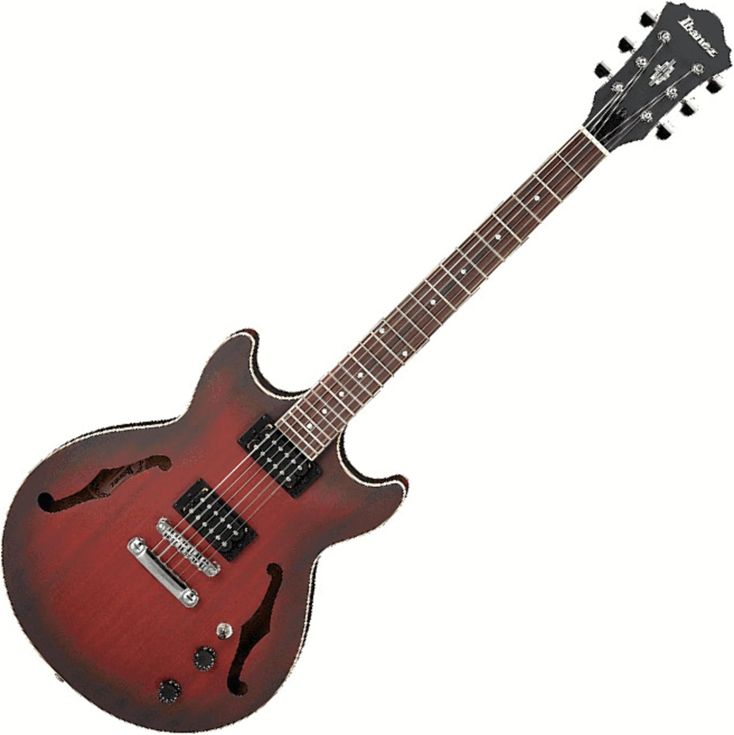 Ibanez AM53SRF Semi-Hollow Electric Guitar, Full, Sunburst Red Flat