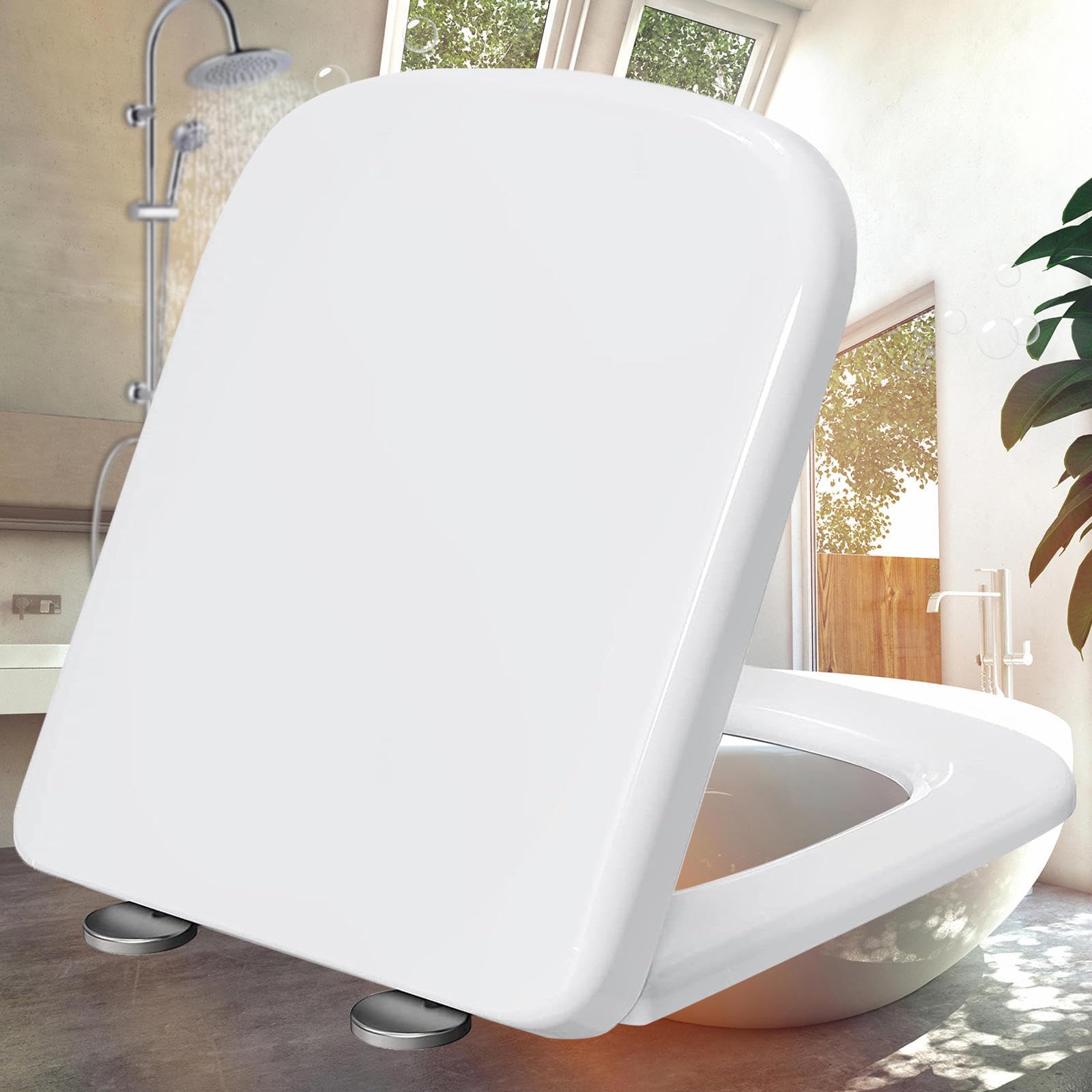 Couvercle de siège de toilette standard pour WC familial calme