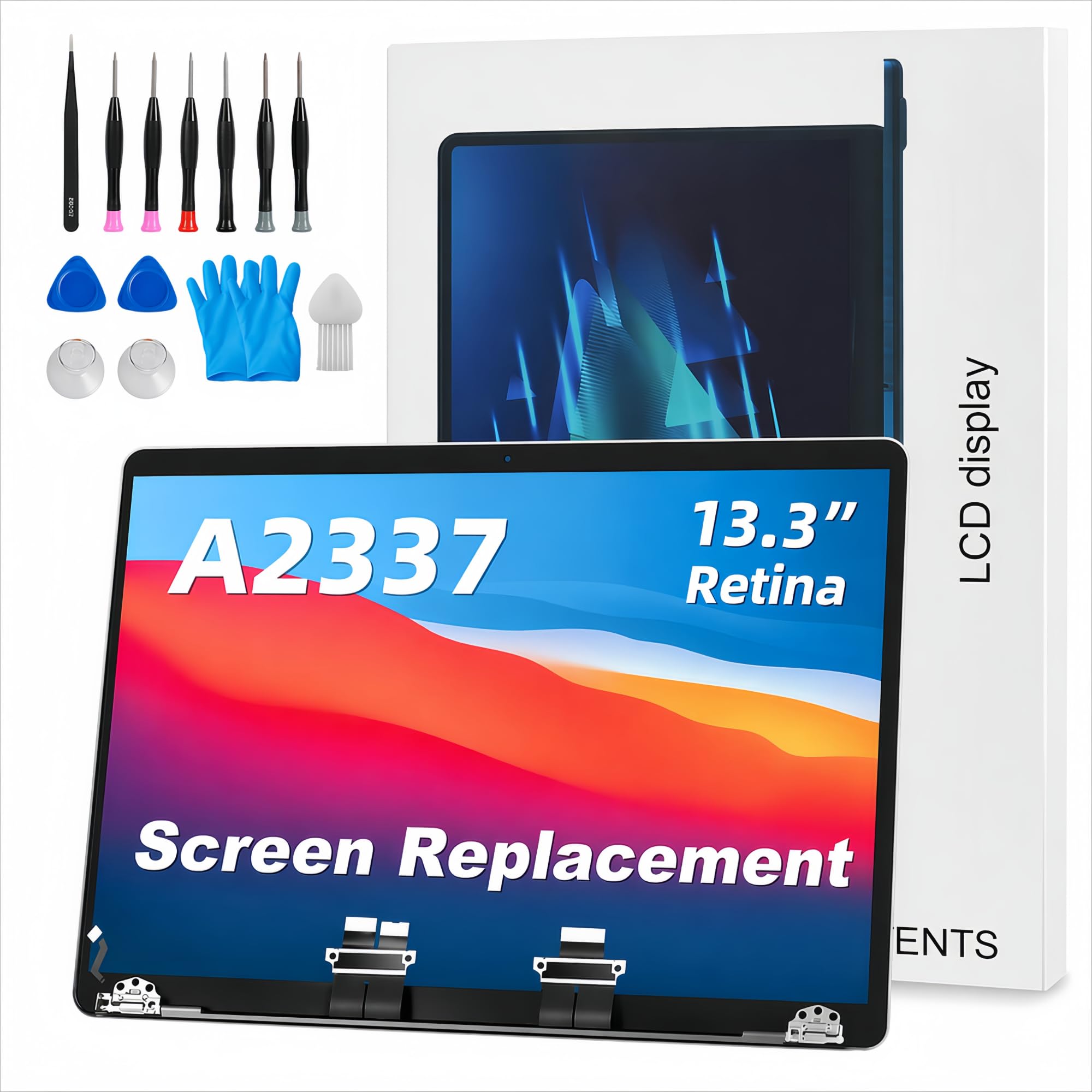 Photo 1 of JYYSCRN A2337 Screen Replacement A2337 LCD for 13 inches MacBook M1 air 2020 Year 2560x1600 Replacement LCD Full Assembly for EMC 3598 MGN63 Space Gray