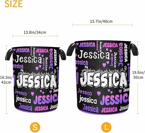 Miniatura 9 de Cesta de lavandería con estampado de mariposa de princesa niña, cesta de lavandería personalizada con tu nombre de diseño, juguetes y cestas de