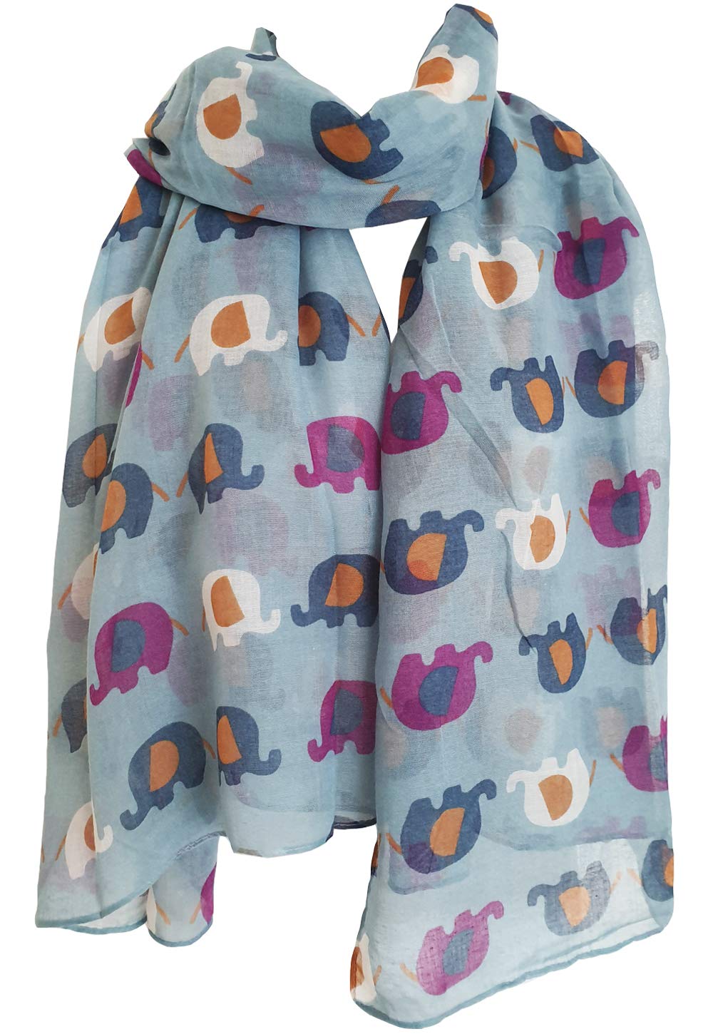 Glamlondon Women's Multi Colour Elephant Print Scarf