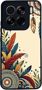Xiaomi Mi 15 ile Uyumlu Siyah Silikon K l f, Boho Desenler,  iziklere ve Darbelere Kar  Koruma