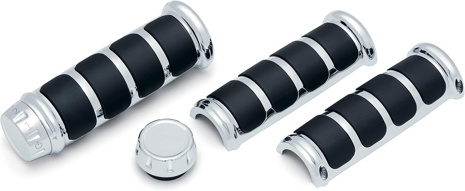 Kuryakyn 6781 Motorcycle Handlebar Accessory: ISO Grips for Harley-Davison Motorcycles with Heated Grips, Gloss Black, 1 Pair