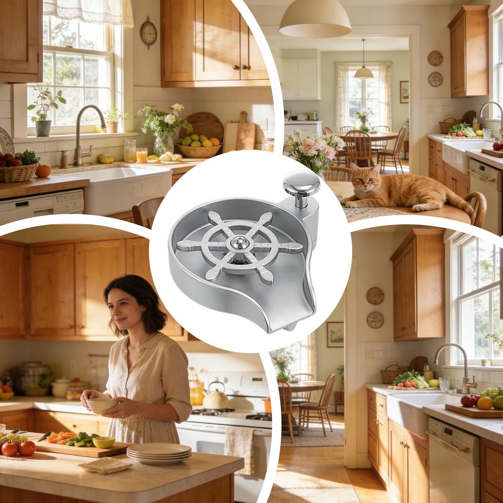Enjuagador de Vasos para Fregadero de Cocina Utensilio De Cocina Para | Enjuagador para Lavar Cristales Para Tazas Termos Copas De Vino Tazas De Café