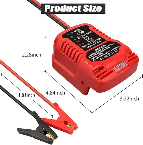Miniatura 5 de Adaptador de arrancadores de coche para batería Milwauke M-18 de 18 V, calibre 11, cables de refuerzo automotrices resistentes para arrancar