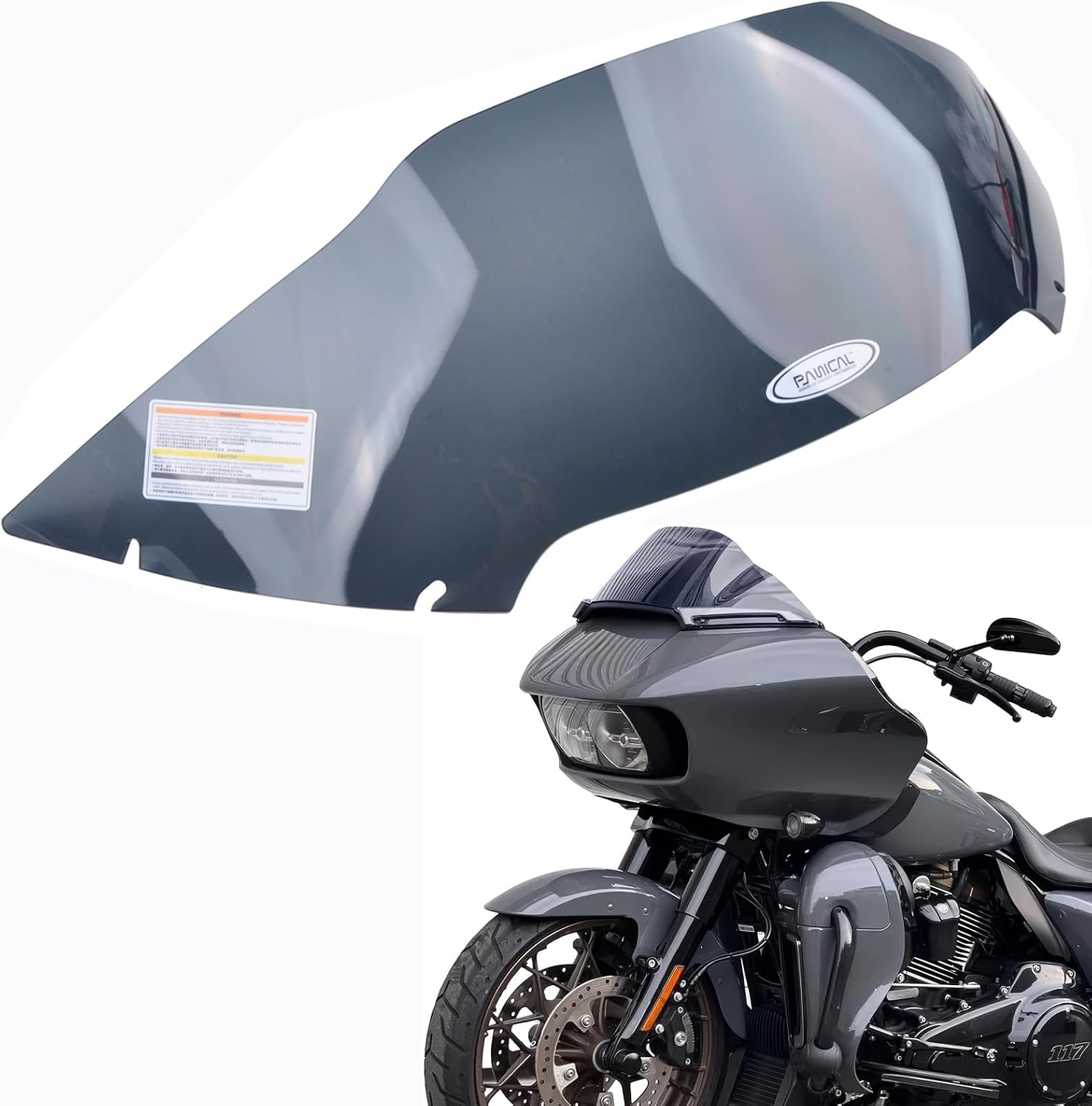 PANICAL Motorcycle for Harley 2015-2025 Road Gliding Dual Light Gliding with Hard Anti Fog Windshield Road Glide Cov Road Glide Ultra (8.5 inch Grey)