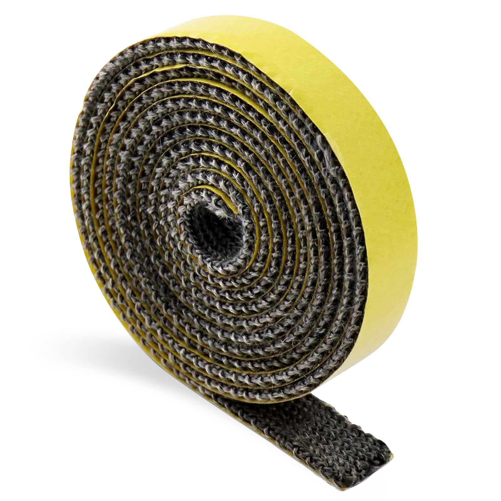 KMZFlat Stove Rope 3mmx10mmx3m Self Adhesive Fiberglass Rope Seal Gasket Heat Resistant Sealant Strip Fireplace Tape for Fireplace Wood Burning Stoves