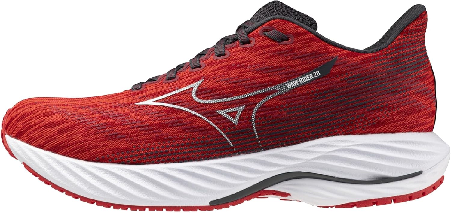 Mizuno Wave Rider 28 レッド Mizuno Homme Wave Rider 28 Chaussure de Course, Noir/argenté, 39