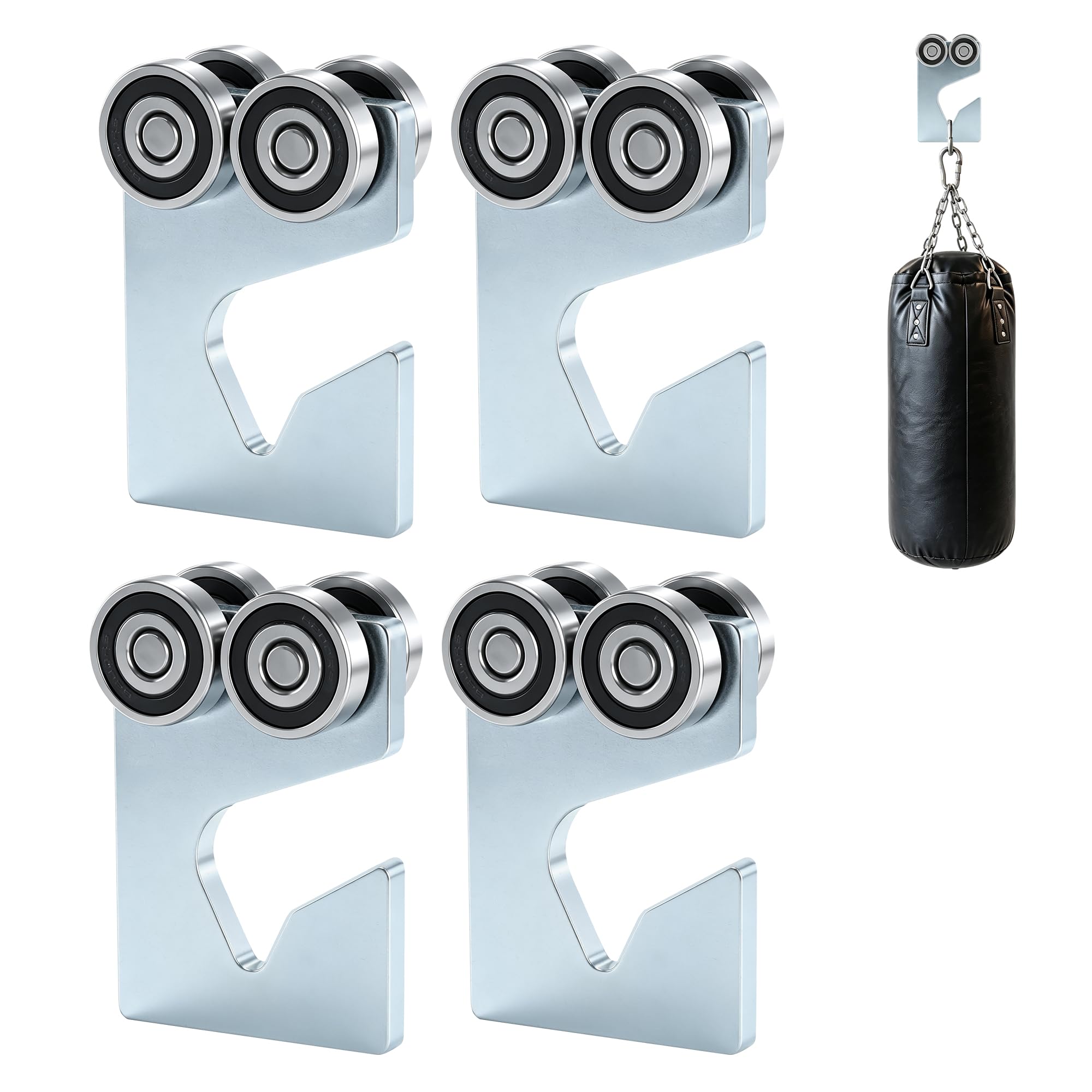 4-Wheel Trolley Assembly Rollers.Strut Channel Rollers Trolley.for use with 1-5/8" Wide and All 1-5/8" or Taller Strut Channel.