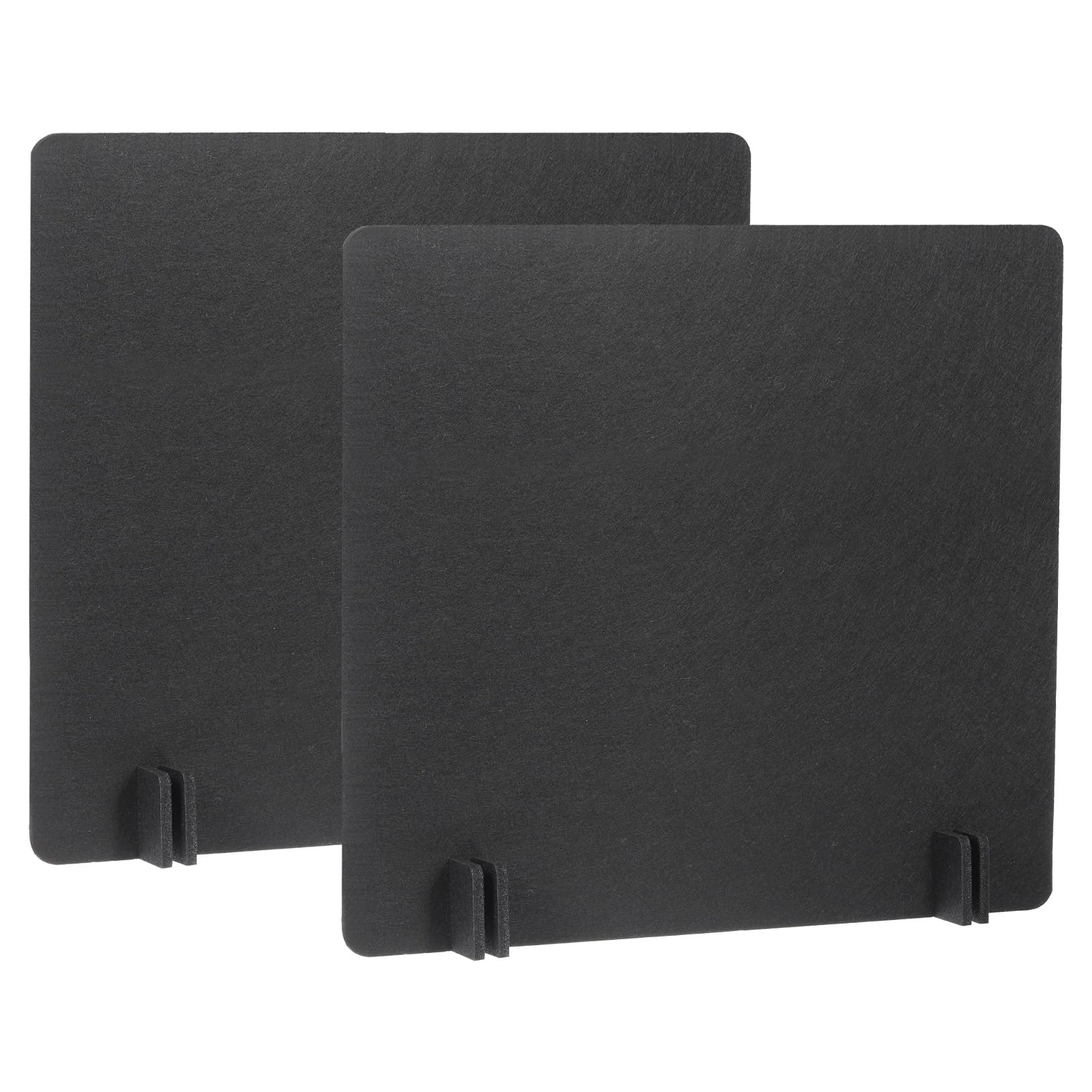 PATIKIL Desk Divider, 2 Set 24 x 24 Inch Acoustic Freestanding Desk Divider Desk Privacy Panel with 8 Pcs Support Feet for Library Office Workstation, Black