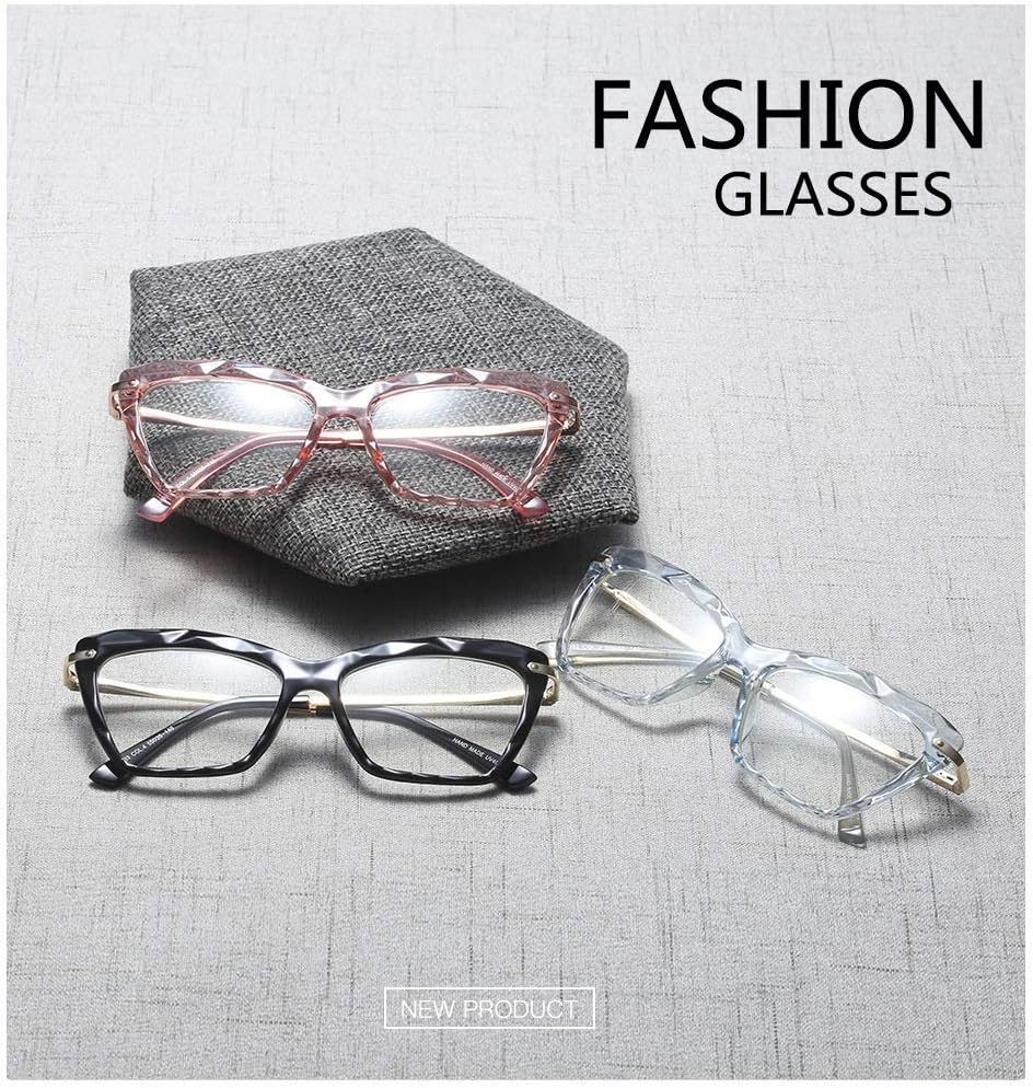 FEISEDY Cat Eye Glasses Frame Clear Lenses Lightweight Eyewear for Women B2440 Grey 55 Millimeters image 5 of 7 B07N7SNCBW