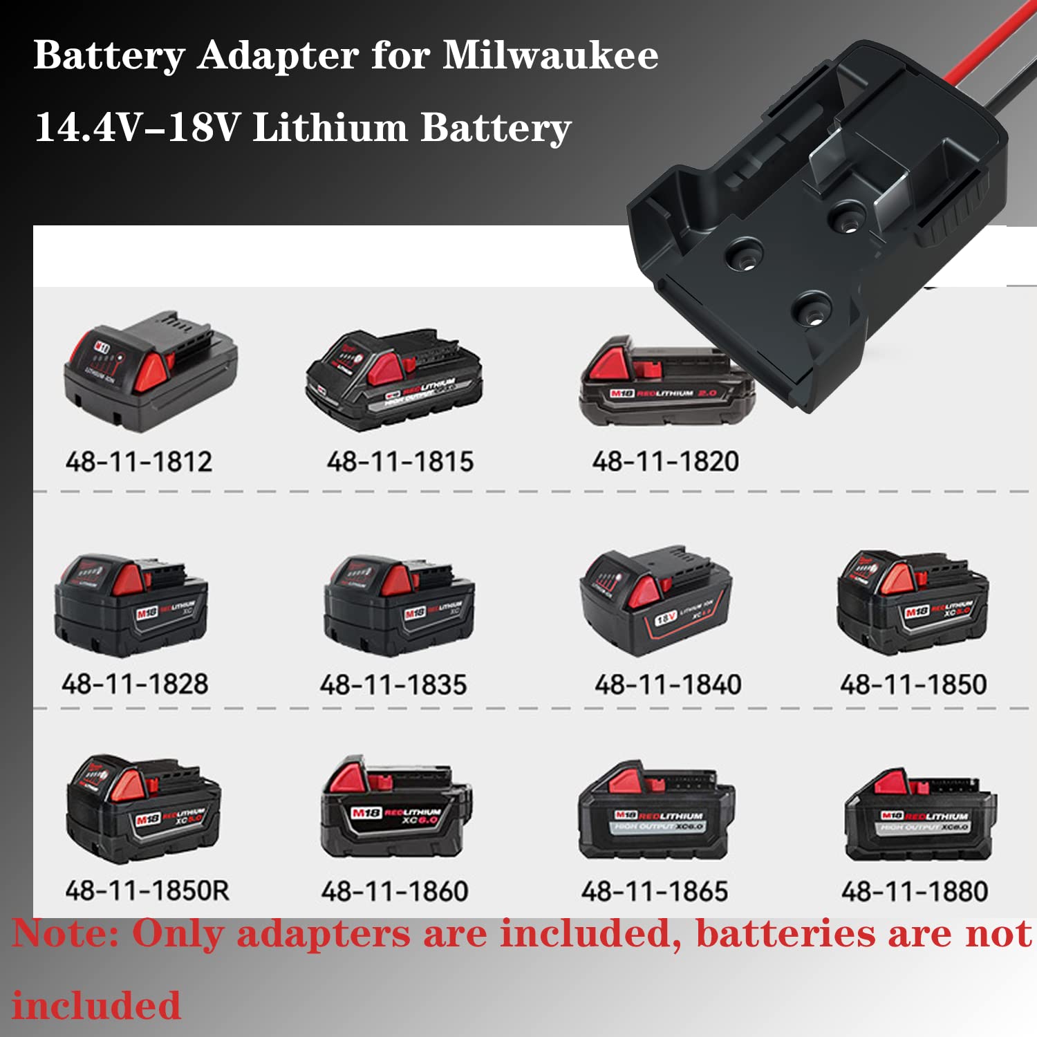 2er Pack Milwaukee Akku-Adapter – Für 14,4V-18V M18 Akkus, Geeignet Für Power Wheels & DIY-Projekte