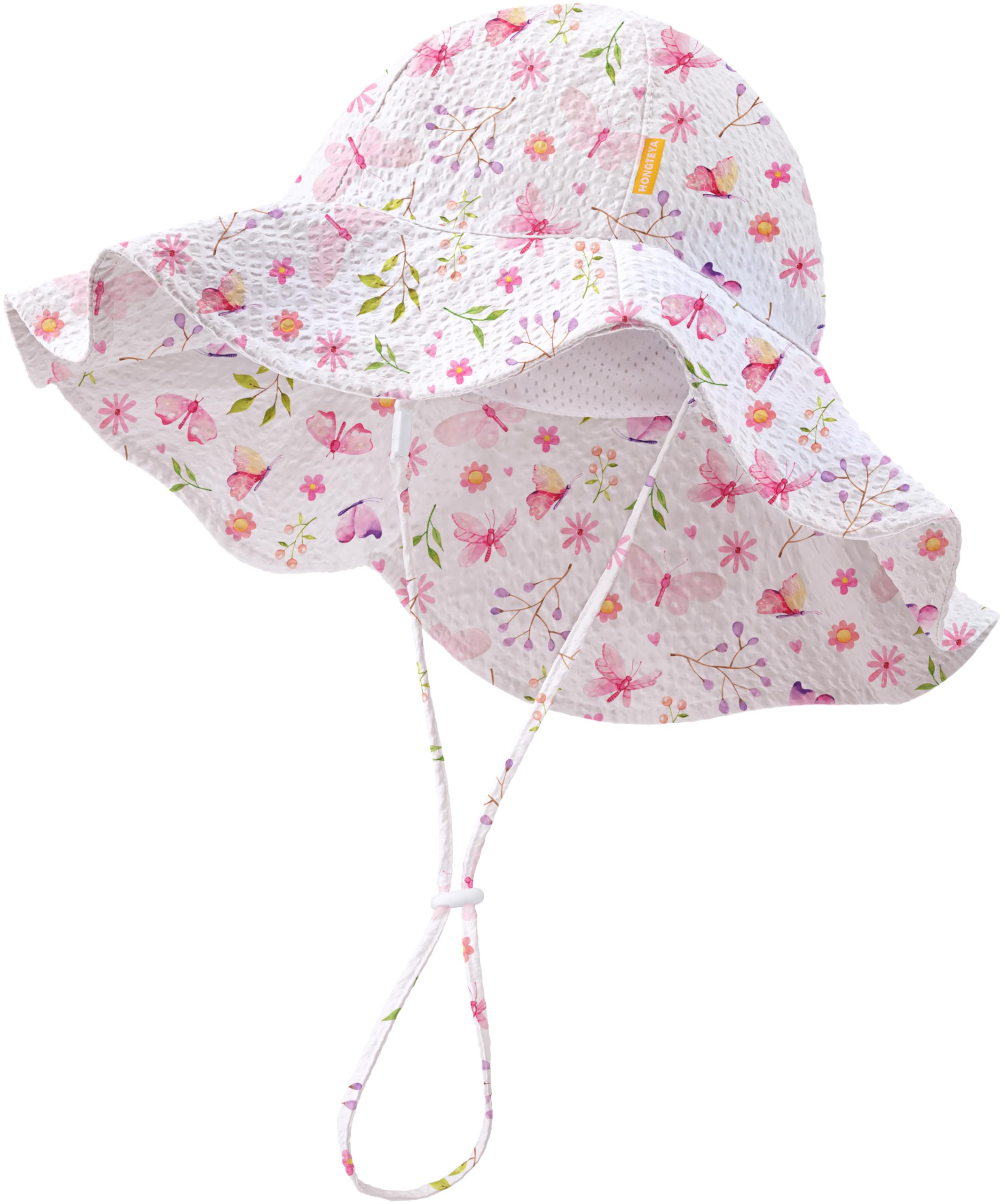 HONGTEYA Baby Sun Hat Wide Brim Adjustable Toddler Beach Bucket Hat