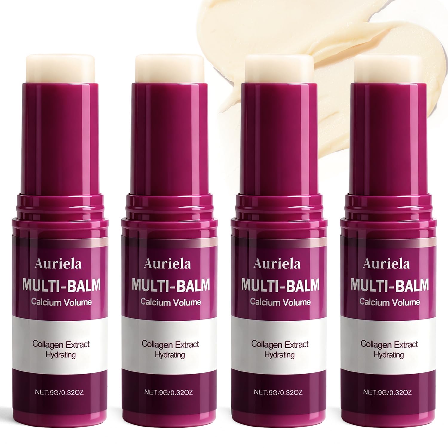 Auriela Calcium Volume Multi Balm,Calcium Multi Balm Stick,Anti Wrinkle,Anti-Aging,Long-Lasting Hydrating, Firming Skin, for Face, Eyes, Lips & Neck (Pack of 4)