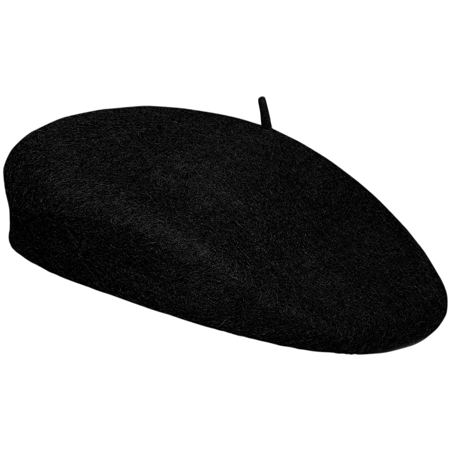 Toskatok Women's Black Classic Plain French Style Beret Fashion Stylish Cap Hat Wool Chic Parisian Modern Artist Painter Hat