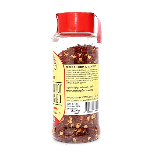 Miniatura 2 de TUTTOCALABRIA Copos de chile calabriano, chiles picantes secos y triturados, 2.12 oz, 2.11 oz Todo natural, sin OMG, producto de Italia