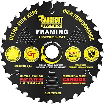 1 X SCCSN20165_24 SabreCut 165mm 24T X 20mm Foro Ad Alte Prestazioni - Foto 9