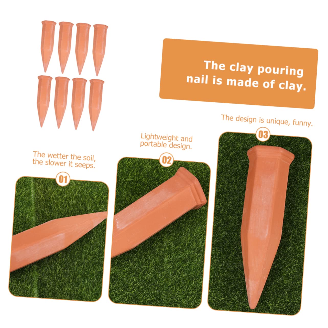 UPKOCH 1set Automatic Watering Device Large Self Watering Bulbs Watering Tool Plant Watering Self Watering Plant Spikes Garden Plants Self Watering Spikes Stakes Red Ceramics 8pcs