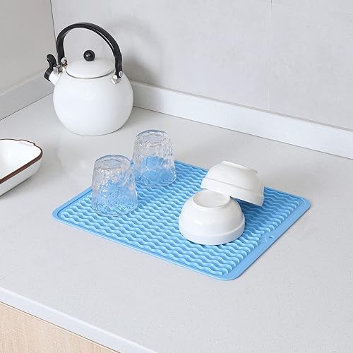 Miniatura 643 de Tapete de silicona para secado de platos para múltiples usos, fácil de limpiar, ecológico, resistente al calor, tapete de silicona para encimera