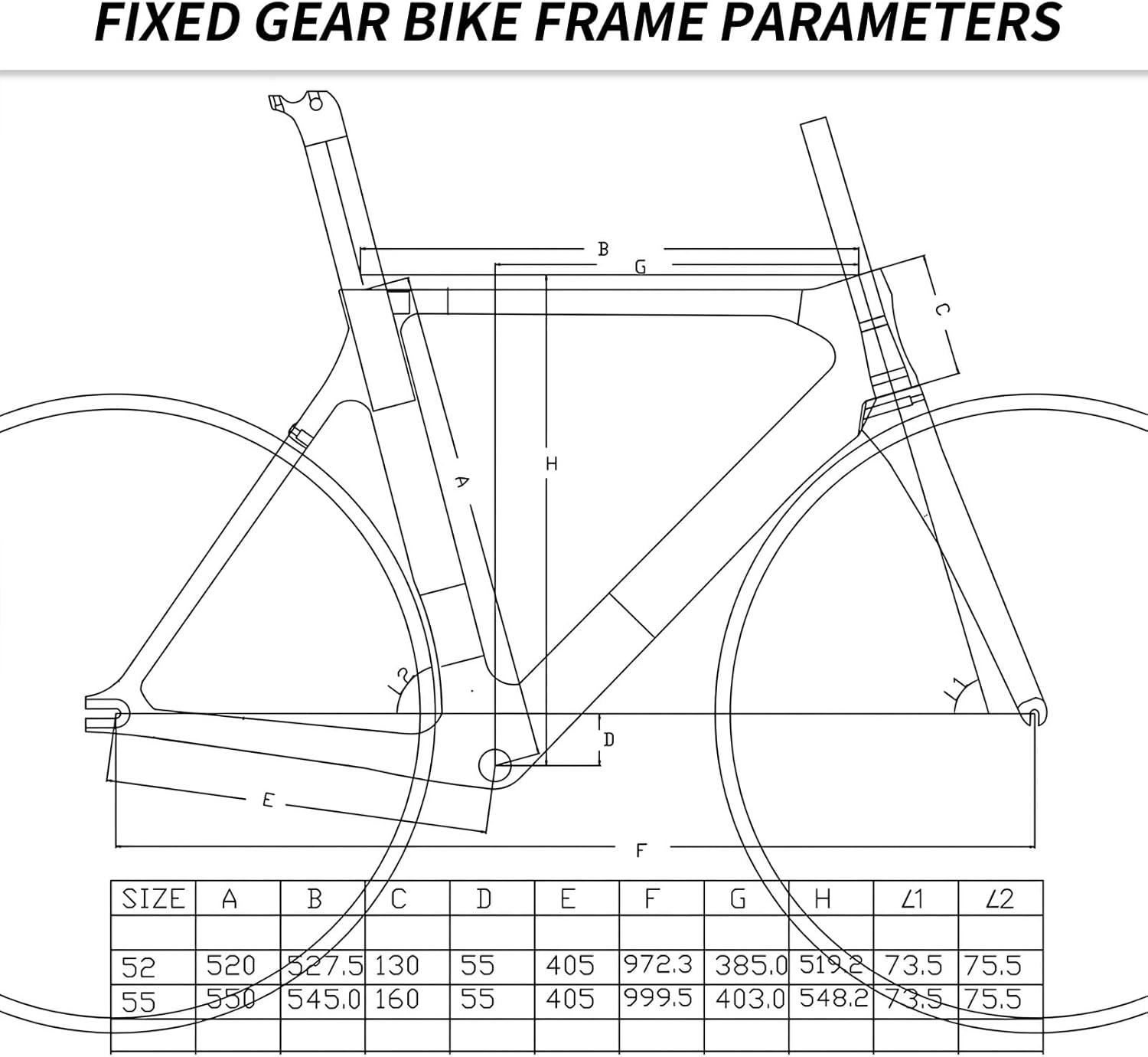 700C Carbon Fiber Fixed Gear Bike Frameset Quick Release 100/120mm 52cm 55cm Track Bike Frame C Brake Frame Internal Alignment