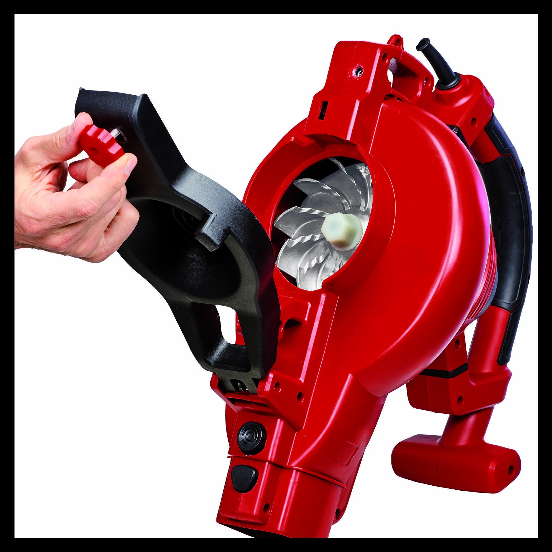 Einhell Aspirador de Hojas eléctrico GC-EL 3000 E (3000W, función de succión/soplado, Sistema electrónico de Velocidad, Ventilador con Rueda de Aluminio, empuñadura Adicional, Bolsa colectora de 45L)