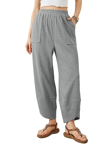 Xiaoxuemeng Womens Baggy Wide Leg Pants Casual Elastic Waisted Palazzo