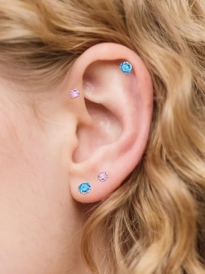 20g 16g Titanium Earrings Flat Back Stud Earrings Threadless Flatback Earring for Women Implant Grade Push In Cartilage Earring Surgical Steel Hypoallergenic 20g Labret Conch Helix Tragus Jewelry