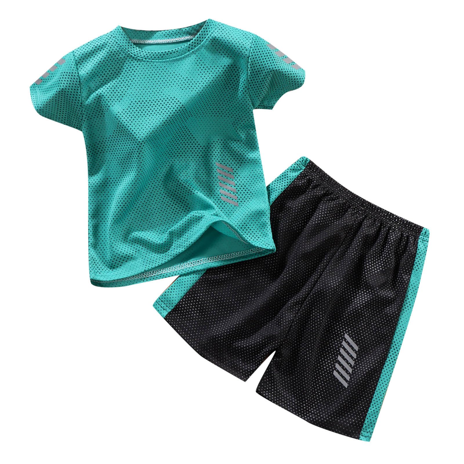 Generisch Conjunto de pantalón corto deportivo para niños y niñas, de secado rápido, 2 piezas, camiseta de baloncesto y pantalones cortos de malla para 18 años