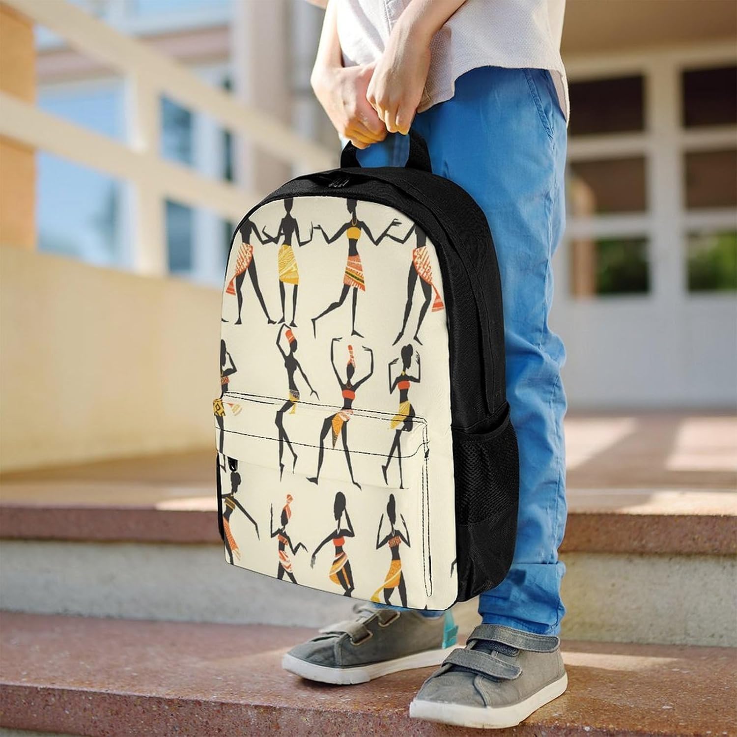 African Dancing Women Pattern Backpack Lightweight Backpacks Work Bag