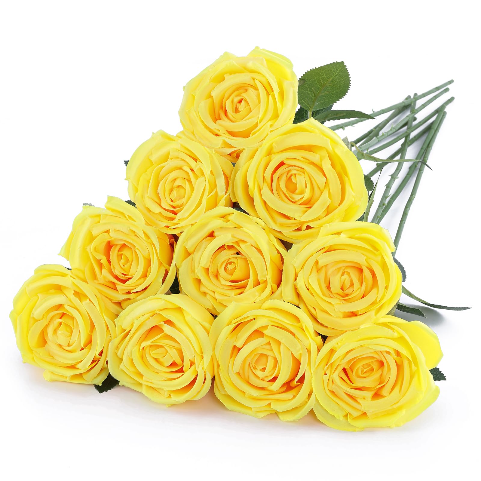 Bouquets de mariage en roses artificielles jaunes pour décoration