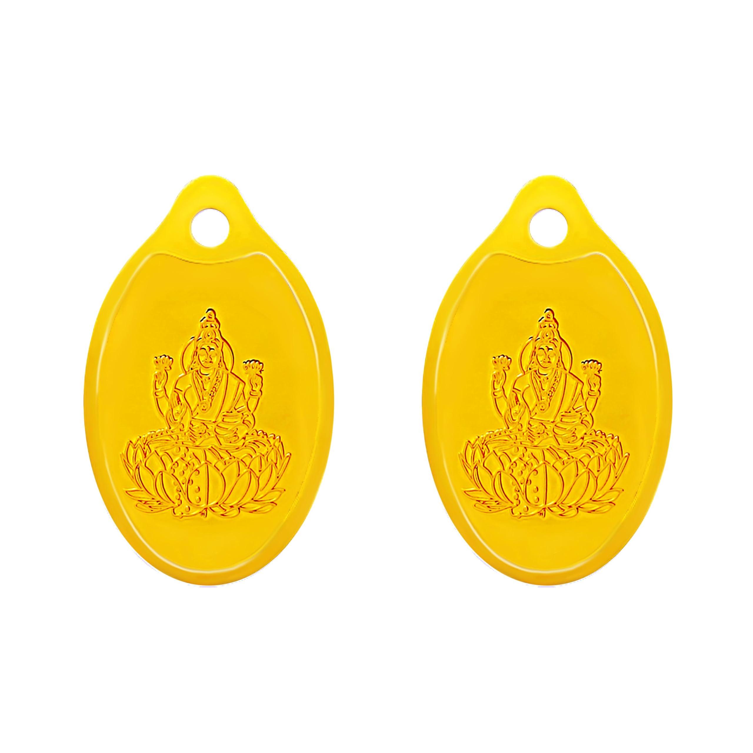 Swarnavarsham 24K (999) Combo Gold Oval Lakshmi Pendant 2 Gram (1gm each x 2 Pcs)