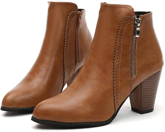 Amazon.com: Botas Martin de tacón alto sintético negro con cremallera  trasera más tamaño de la etapa botas de mujer : Ropa, Zapatos y Joyería