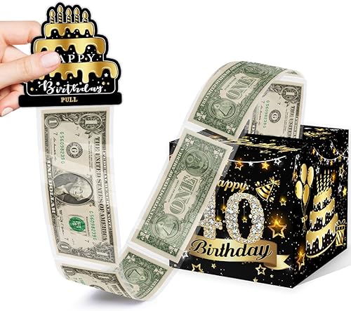 Caja de dinero para regalo de cumpleaños número 40, caja sorpresa de 40 años, caja de regalo para tirar de dinero, ideas de regalo de dinero de