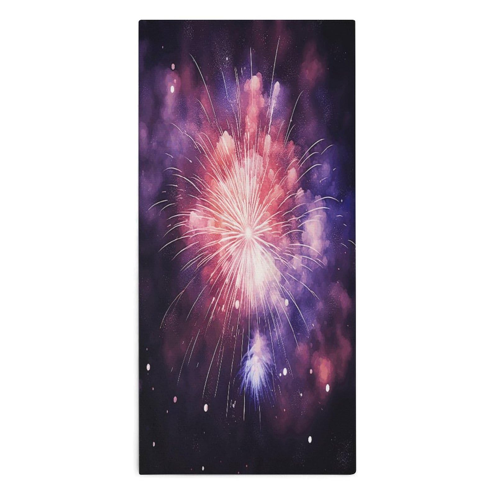 Fodpand Style Exploding Fireworks Microfiber Towels, Decorative Bath Towel Soft & Lightweight, Hand Towels Multipurpose Use For Bathroom, Pool, Gym, Spa, And Hotel Use